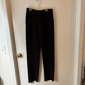 Donna Karan Dark Brown Knit Pants with zipper front size 2